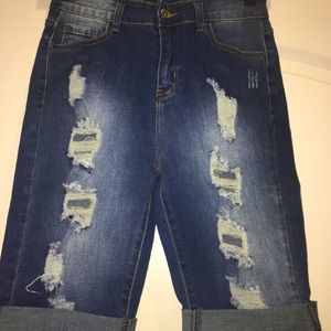 Distressed Jean shorts
